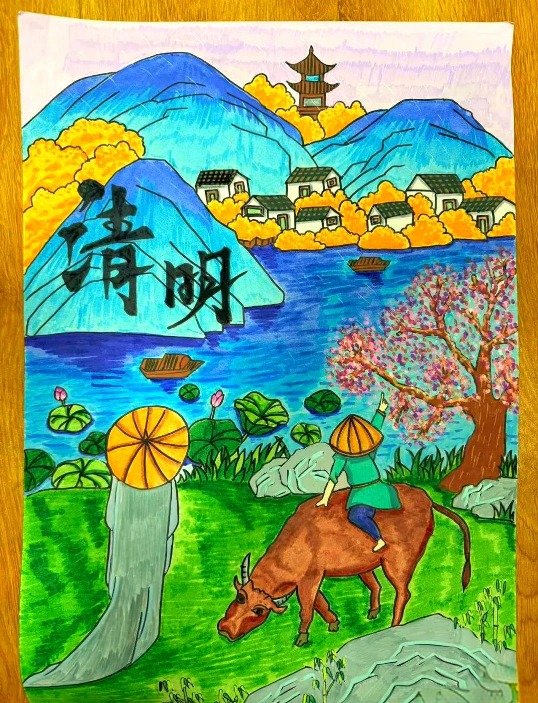 清明节绘画图片大全六年级