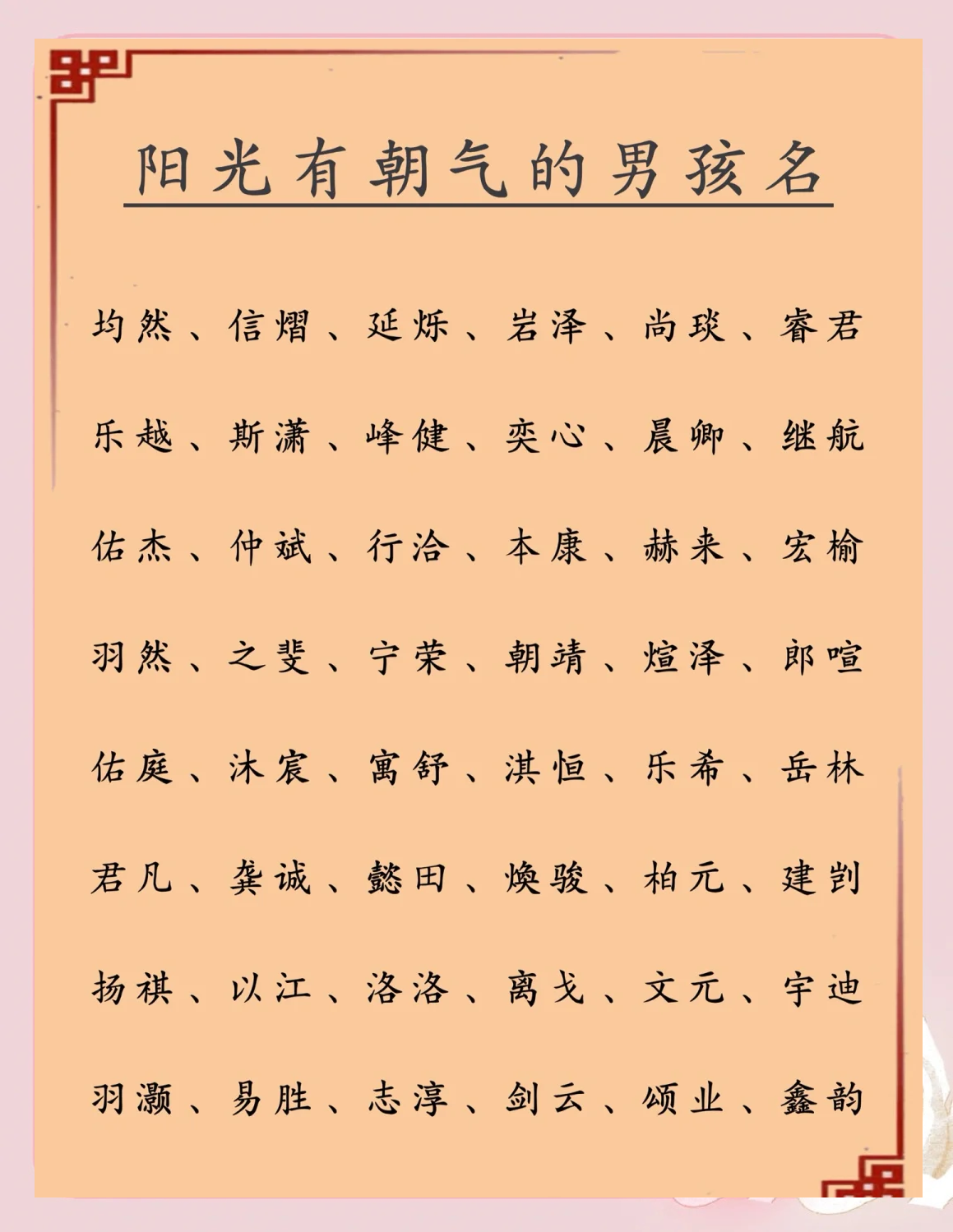 好听又有内涵的男孩名字大全200个