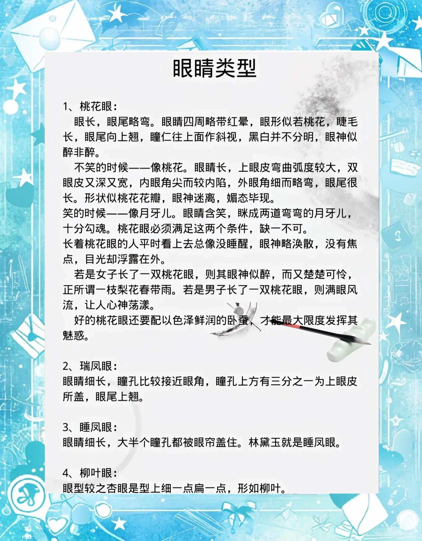 眼睛类型的相关介绍怎么写