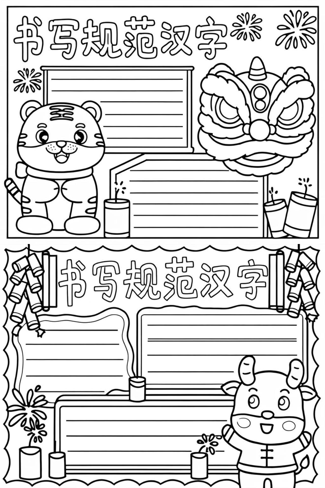 说普通话写规范字的手抄报图片5~6年级一等狭